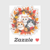 kattenkrans in de herfst sticker (Vel)