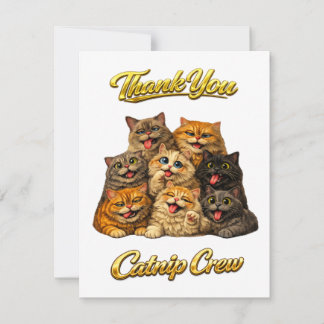 Kattenkruid Crew Lieve Grappige Sufkatten Gezichte Bedankkaart