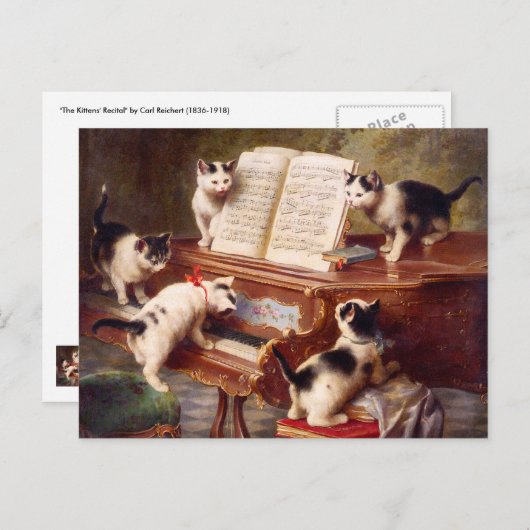 Kattenkunst: de overweging van het katje briefkaart (Voorkant / Achterkant)