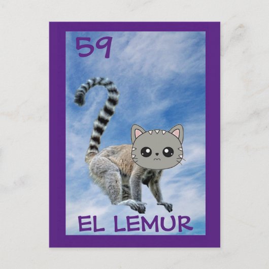 Kattenkunst, El Lemur, briefkaart (Voorkant)