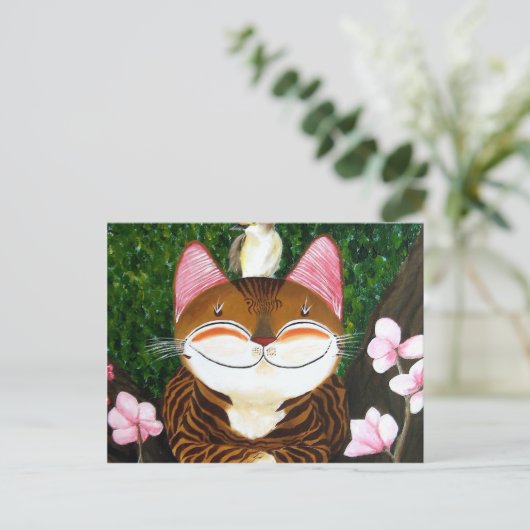 Kattenkunst - Hout (5 elementen) Briefkaart (Staand voorkant)