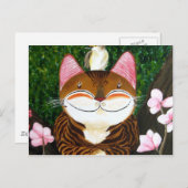 Kattenkunst - Hout (5 elementen) Briefkaart (Voorkant / Achterkant)