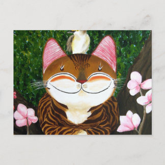 Kattenkunst - Hout (5 elementen) Briefkaart
