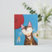 Kattenkunst - Kenzo Flower Briefkaart (Staand voorkant)