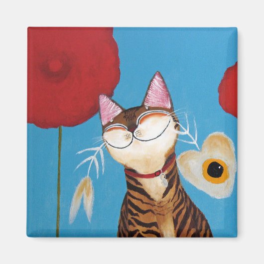 Kattenkunst - Kenzo Flower Magneet (Voorkant)