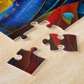 Kattenkunst met sterrenhemel achtergrond legpuzzel (Zijkant)