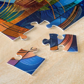 Kattenkunst met sterrenhemel achtergrond legpuzzel (Zijkant)