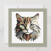 Kattenkunst ontwerp platte wenskaart kaart (Voorkant)