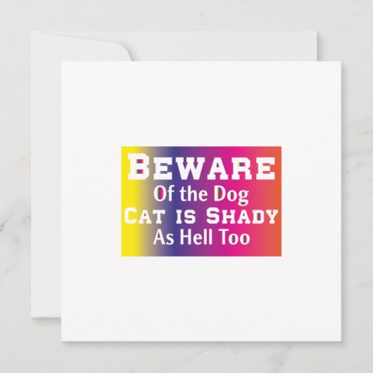 Kattenkunst Pas Op Voor De Hond Kaart (Voorkant)