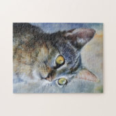 Kattenkunst Portret Puzzel Schattig Kitten (Horizontaal)