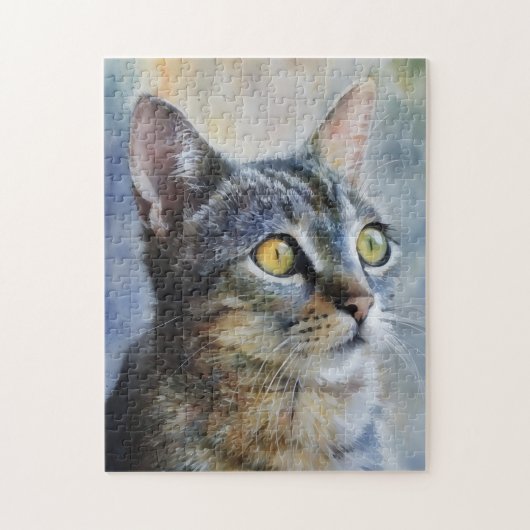 Kattenkunst Portret Puzzel Schattig Kitten (Verticaal)
