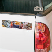 Kattenkunstpatroon Bumpersticker (Op Truck)