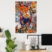 Kattenkunstpatroon Poster (Thuiskantoor)