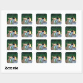 Kattenkus kattenliefhebbers vierkante sticker (Vel)