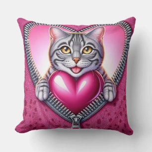 Kattenkussens collectie kat met hart kussen