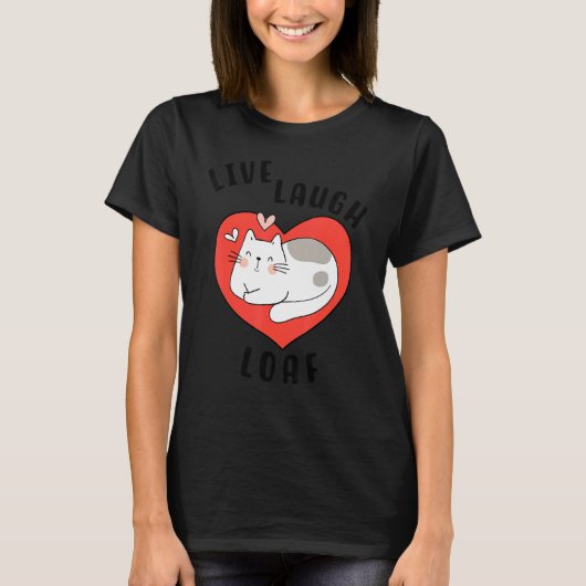 Kattenlade voor katten met Kat van het hart van he T-shirt (Voorkant)