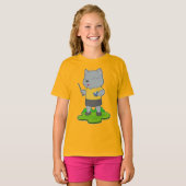 Kattenleraar boek t-shirt (Voorkant volledig)