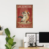 Kattenleven is beter als je danst poster (Thuiskantoor)