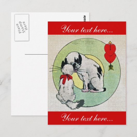 kattenliefde briefkaart (Voorkant / Achterkant)