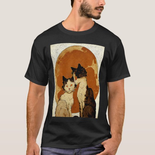 Kattenliefde Maan T-shirt (Voorkant)