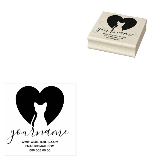 Kattenliefde Rubberstempel (Gestempeld)