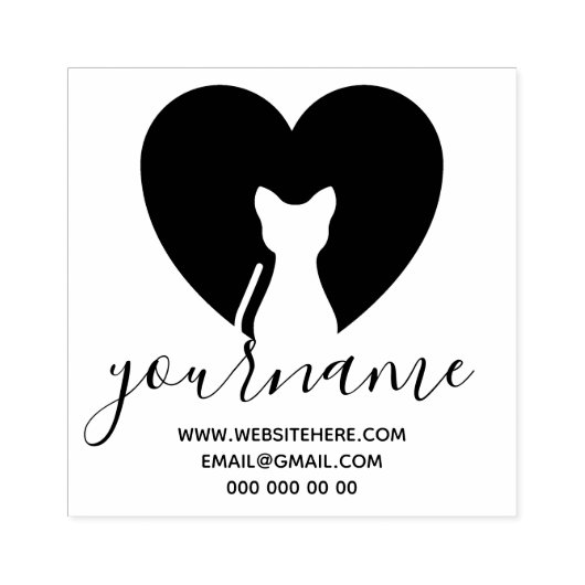 Kattenliefde Rubberstempel (Afrduk)