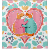 Kattenliefde Showergordijn Douchegordijn (Voorkant)