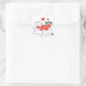 Kattenliefde Vierkante Sticker (Tas)