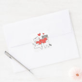 Kattenliefde Vierkante Sticker (Envelop)