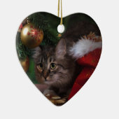 Kattenliefde Vrolijk Kerstfeest Keramisch Ornament (Rechts)