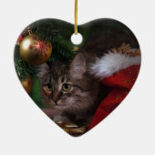 Kattenliefde Vrolijk Kerstfeest Keramisch Ornament (Achterkant)