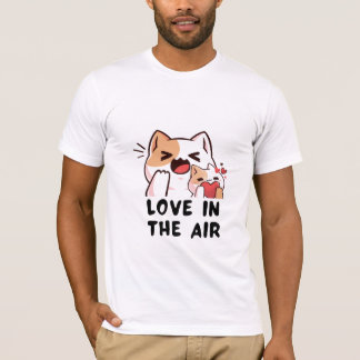 Kattenliefde zwevend t-shirt