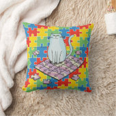 Kattenliefhebbende Jigsaw Puzle Mad Kussen (Deken)
