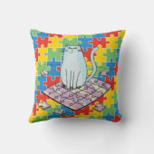 Kattenliefhebbende Jigsaw Puzle Mad Kussen (Achterkant)