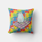 Kattenliefhebbende Jigsaw Puzle Mad Kussen (Voorkant)