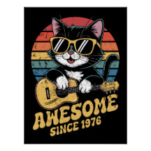 Kattenliefhebber 1976 Verjaardag Retro 50e Ukulele