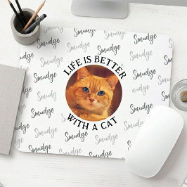 Kattenliefhebber Aangepaste huisdierfoto & naam Wi Muismat