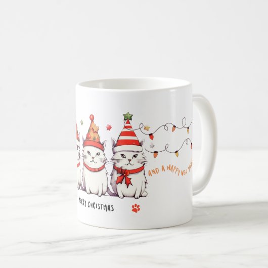 Kattenliefhebber Christmas Snowflake Coffee Mok (Voorkant rechts)