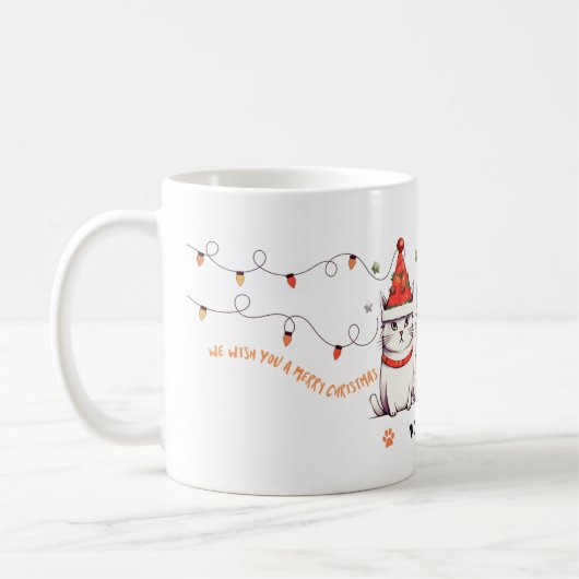 Kattenliefhebber Christmas Snowflake Coffee Mok (Links)