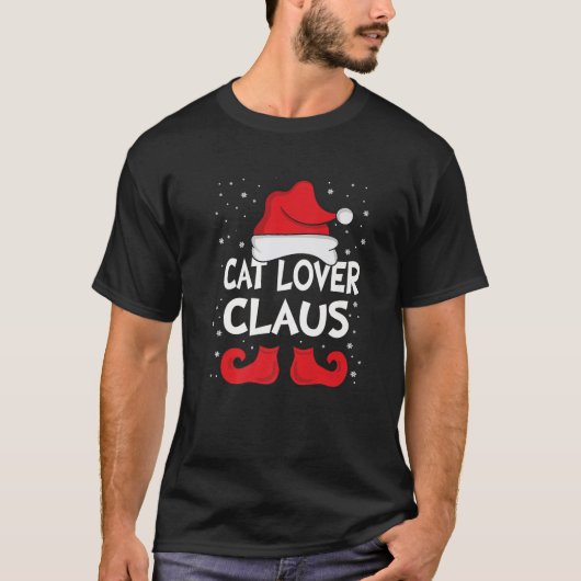 Kattenliefhebber Claus Kerstgroep Kerst Matching F T-shirt (Voorkant)