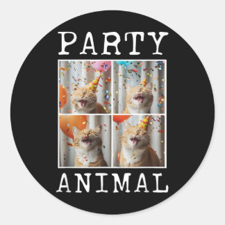 Kattenliefhebber Dierenthema Happy Cat Birthday Ronde Sticker