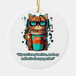 kattenliefhebber felle vriend barista koffie keramisch ornament