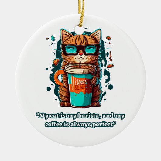 kattenliefhebber felle vriend barista koffie keramisch ornament (Voorkant)