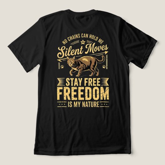 Kattenliefhebber Fierce Freedom Tabby Tri-Blend Shirt (Design achterkant)