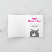Kattenliefhebber Gemakkelijk  Grappige Moederdag Kaart (Binnen)
