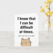 Kattenliefhebber Gemakkelijk  Grappige Moederdag Kaart (Gele Bloem)