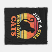 Kattenliefhebber  gewoon een meisje dat van katten fleece deken (Voorkant (Horizontaal))