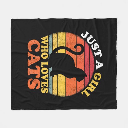 Kattenliefhebber  gewoon een meisje dat van katten fleece deken (Voorkant (Horizontaal))