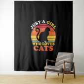 Kattenliefhebber gewoon een meisje dat van katten wandkleed (In situ)
