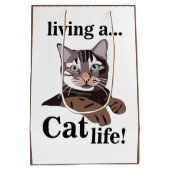 Kattenliefhebber Grappig Medium Cadeauzakje (Achterkant)
